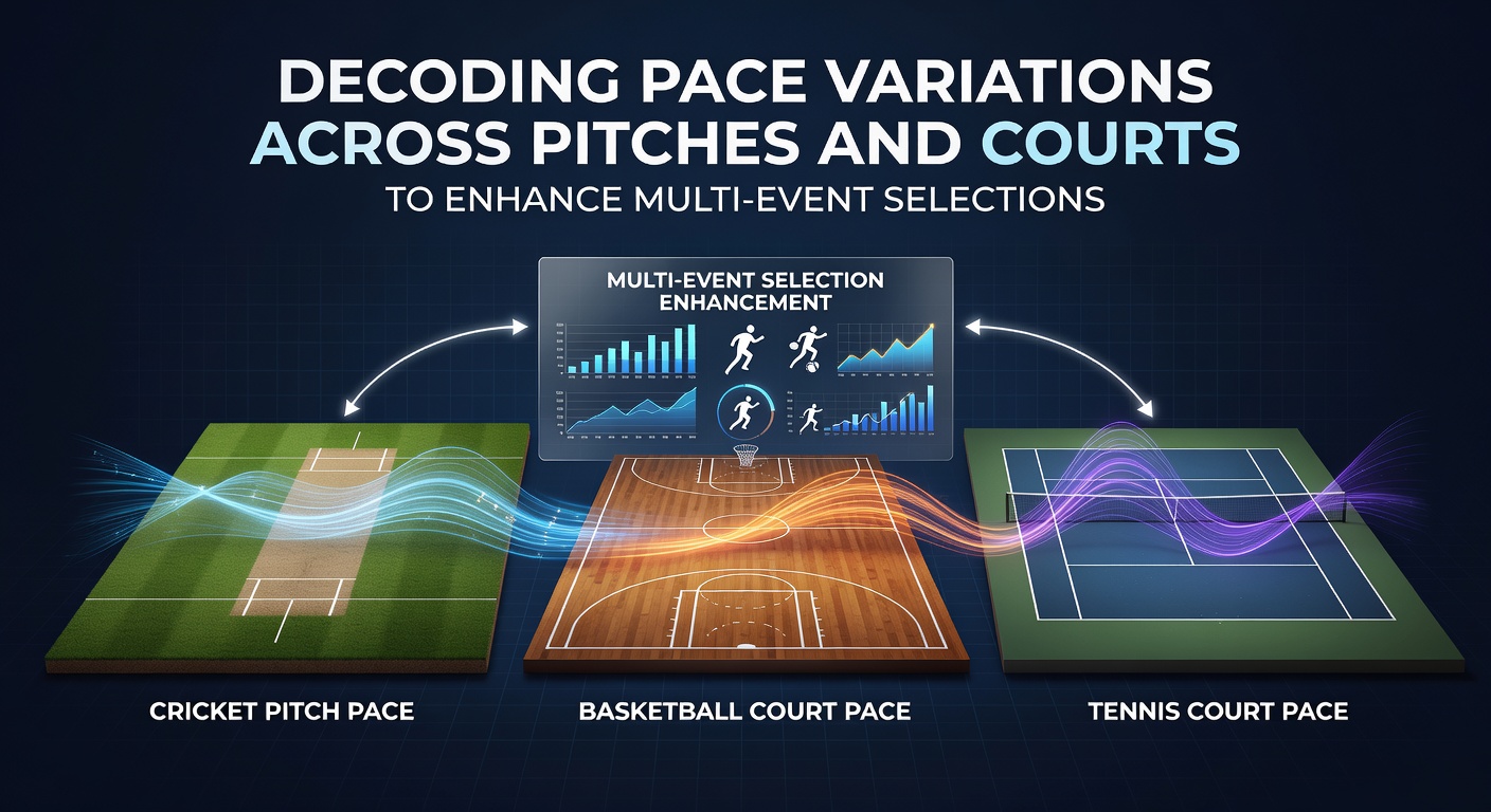 Football pitch and tennis court surfaces showing varying grass lengths and court materials that influence game pace
