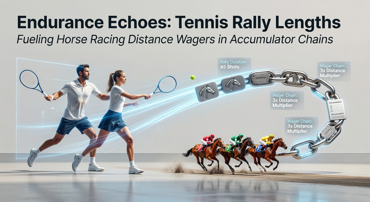 Tennis player in a prolonged rally on clay court, mirroring the stamina test of a horse stretching over long distances