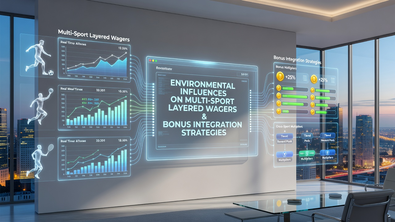 Data visualization of multi-sport accumulator performance under different climate scenarios with bonus tracking metrics