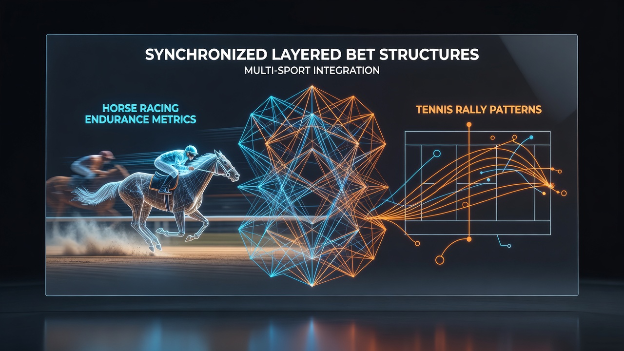 Analytics dashboard displaying horse racing endurance metrics alongside tennis rally duration charts for multi-sport betting layers